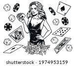 casino and gambling vintage... | Shutterstock .eps vector #1974953159