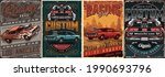 muscle cars vintage colorful...
