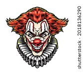 colorful concept of scary clown ... | Shutterstock .eps vector #2018136290