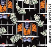 handcuffed gorilla prisoner in... | Shutterstock .eps vector #2104983503
