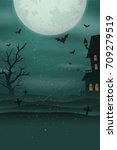 halloween poster background.... | Shutterstock .eps vector #709279519