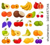 fruits flat icons  berries and... | Shutterstock .eps vector #1681457146
