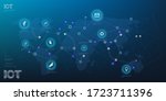 worldwide global internet... | Shutterstock .eps vector #1723711396
