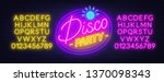 neon lettering disco party on... | Shutterstock .eps vector #1370098343