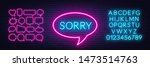 neon sign sorry. set of neon... | Shutterstock .eps vector #1473514763