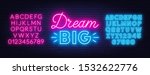 neon lettering dream big. neon... | Shutterstock .eps vector #1532622776