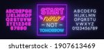 start now not tomorrow neon... | Shutterstock .eps vector #1907613469