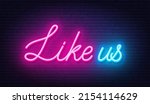 like us neon lettering on brick ... | Shutterstock .eps vector #2154114629