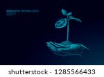 hands holding plant sprout... | Shutterstock .eps vector #1285566433