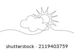 continuous line sun cloud art.... | Shutterstock .eps vector #2119403759
