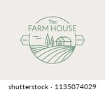 farm house outline logo... | Shutterstock .eps vector #1135074029