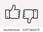 thumbs up and thumbs down line... | Shutterstock .eps vector #1297182673