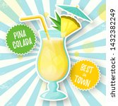 banner with pina colada... | Shutterstock .eps vector #1432382249