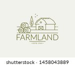 farm logo isolated on white... | Shutterstock .eps vector #1458043889