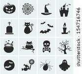 collection of 16 halloween... | Shutterstock .eps vector #154716746