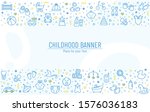 Baby Banner With Line Icons  ...