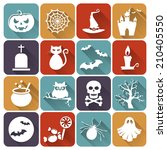 set of halloween icons.... | Shutterstock .eps vector #210405550
