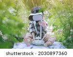 children in virtual reality... | Shutterstock . vector #2030897360