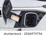 charge port on an electric car  ... | Shutterstock . vector #2036975756