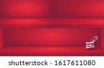 set of three empty bright red... | Shutterstock .eps vector #1617611080