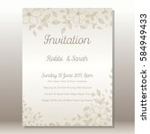 wedding card or invitation with ... | Shutterstock .eps vector #584949433
