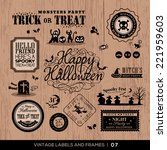 set of halloween labels and... | Shutterstock .eps vector #221959603