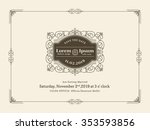 vintage wedding invitation card ... | Shutterstock .eps vector #353593856