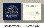 vintage typography wedding... | Shutterstock .eps vector #376967539