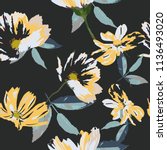 seamless floral pattern.... | Shutterstock .eps vector #1136493020