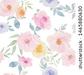 watercolor floral seamless... | Shutterstock . vector #1465880630