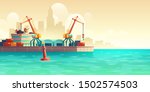 metropolis cargo seaport with... | Shutterstock .eps vector #1502574503