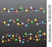 set of color garlands  festive... | Shutterstock .eps vector #518141143