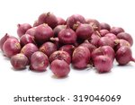 Red Onion Set Isolated on White Background 