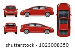 red car vector mock up.... | Shutterstock .eps vector #1023008350