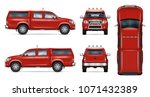 pickup truck vector mock up.... | Shutterstock .eps vector #1071432389