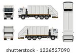 realistic white garbage truck... | Shutterstock .eps vector #1226527090