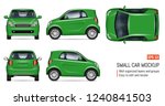 Compact Green Car Vector Mockup ...