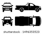 pickup truck silhouette on... | Shutterstock .eps vector #1496353523