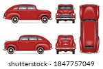 vintage car vector mockup on... | Shutterstock .eps vector #1847757049