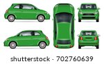 green mini car vector mock up... | Shutterstock .eps vector #702760639