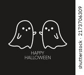 cute ghost cartoon vector.... | Shutterstock .eps vector #2173706309