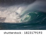 Huge Wave Breaking In Hawaii