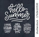 set with hand drawn lettering... | Shutterstock .eps vector #1763610530