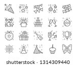 party line icon set. included... | Shutterstock .eps vector #1314309440