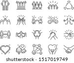 friendship line icon set.... | Shutterstock .eps vector #1517019749