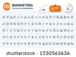 100 marketing line icon for... | Shutterstock .eps vector #1530563636