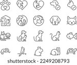 pet friendly icon set. included ...