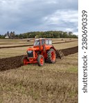 Small photo of Prestwick, South Ayrshire, Scotland - October 27th 2023: Fordson Vintage tractor ploughing at the 59th Scottish Ploughing Championships.