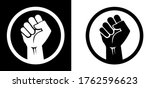 black raised fist protest... | Shutterstock .eps vector #1762596623