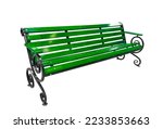 Park bench isolated on a white background. Wooden garden bench isolated. 
